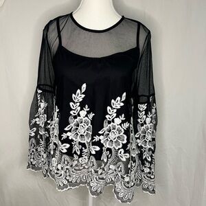 Capri lace mesh top